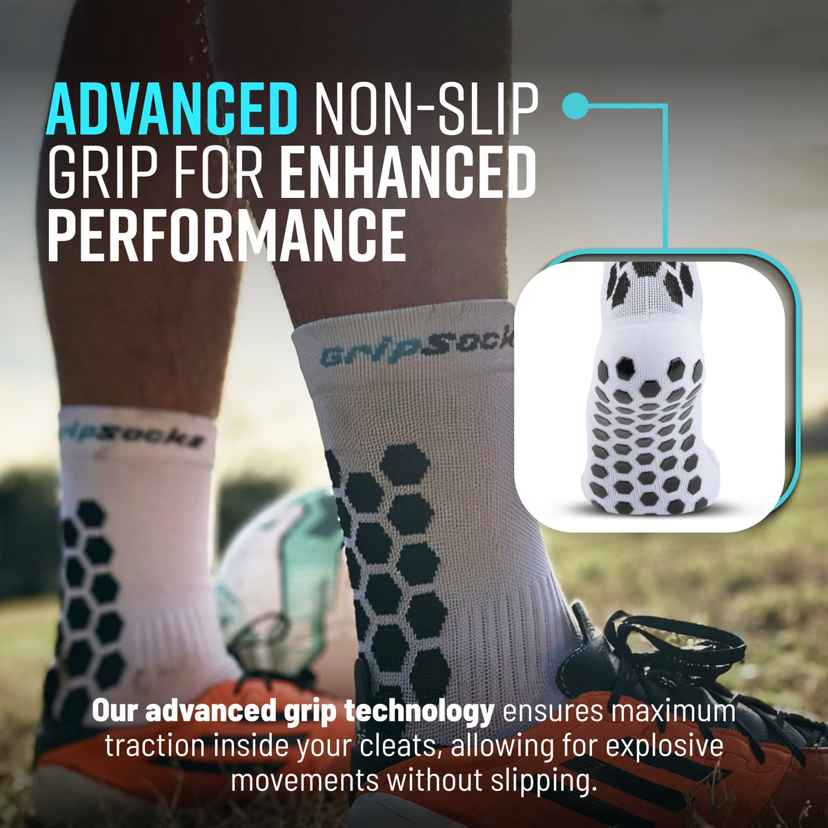 GripSocks - Crew Height - White