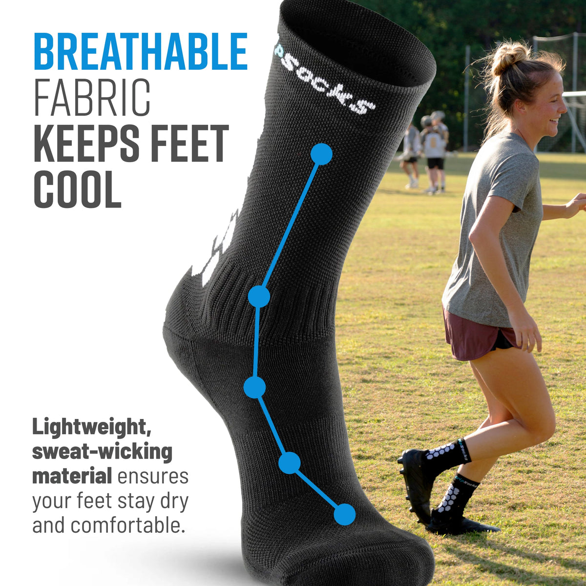 GripSocks - Crew Height - Black