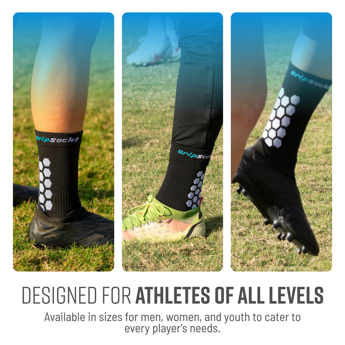 GripSocks - Crew Height - Black