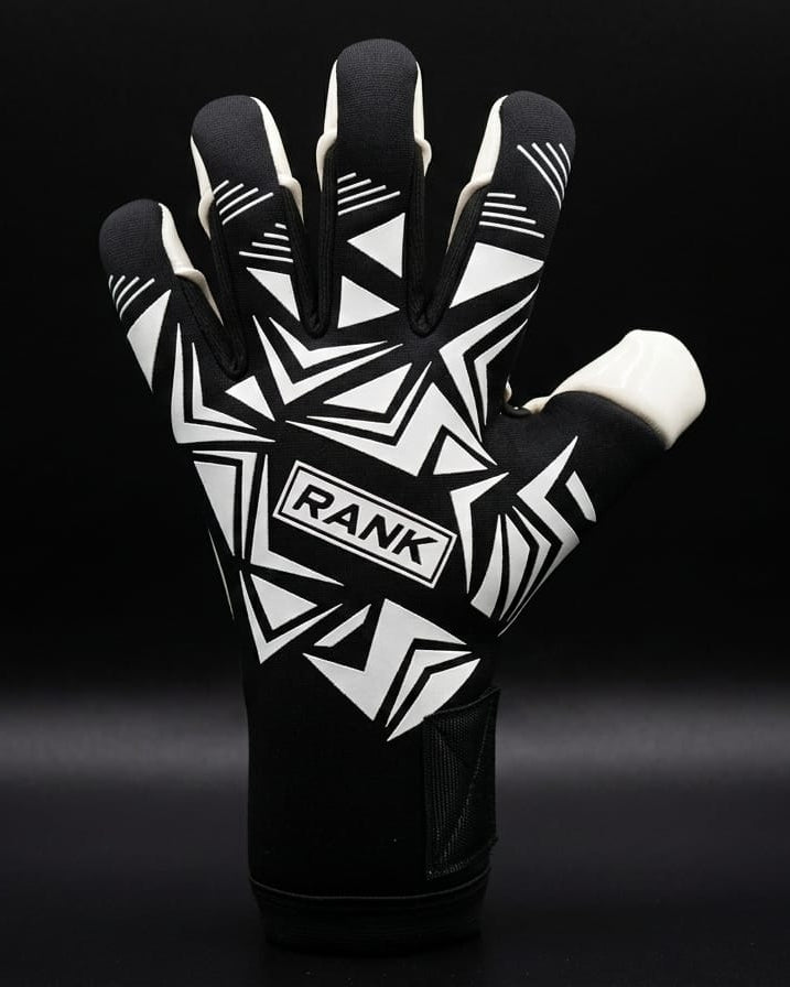 RANK Goalkeeping - RAIDER - New glove. Black and White colorway. Available on rankgoalkeeping.com