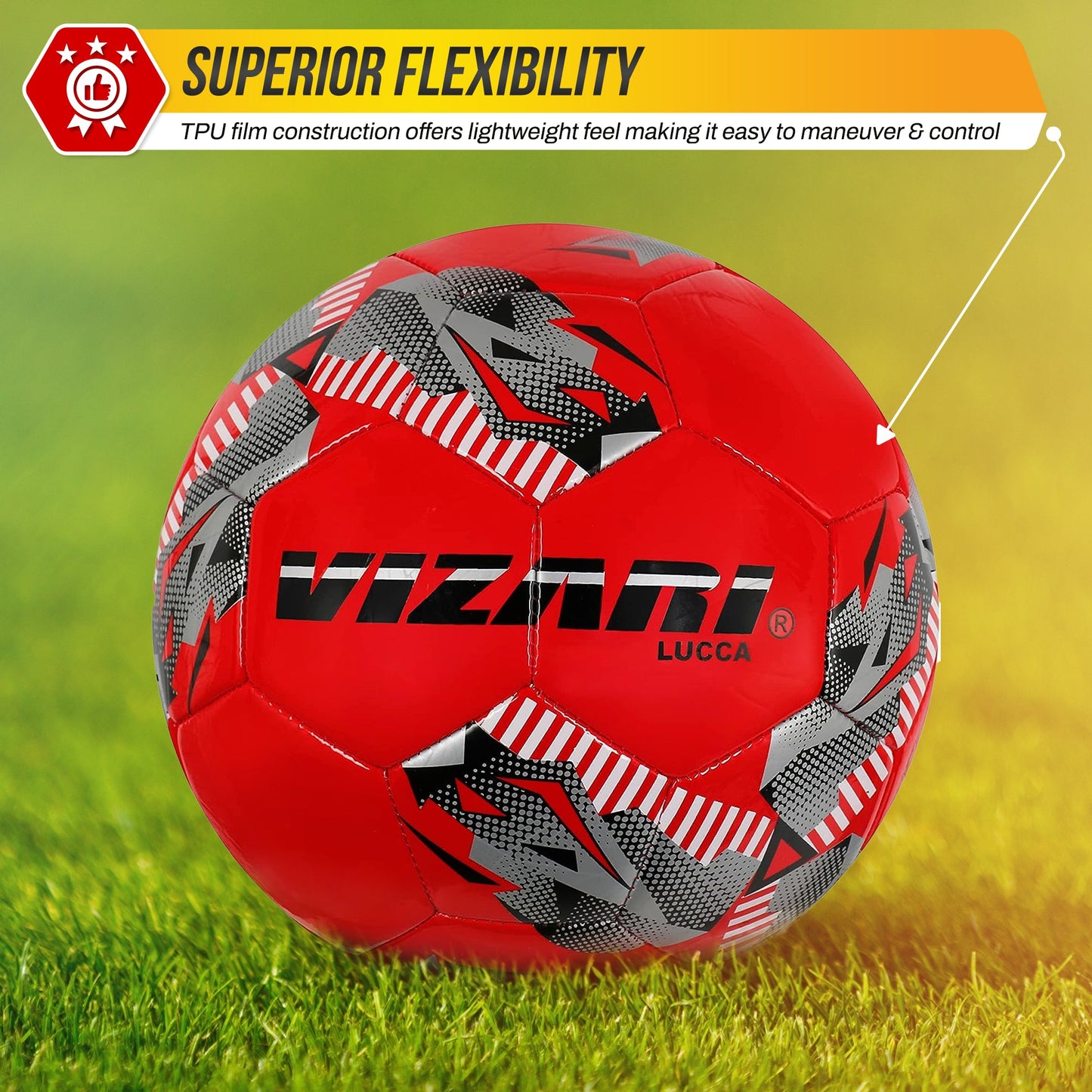Lucca Soccer Ball-Red