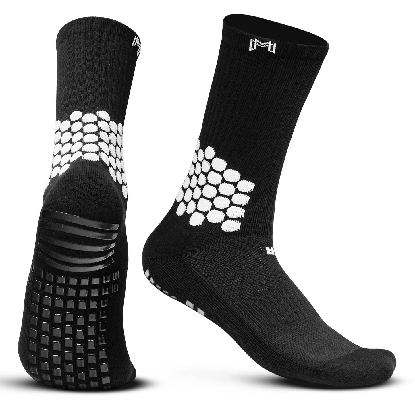 Grip Socks w/ Cushioned Ankle Protection (BLACK)