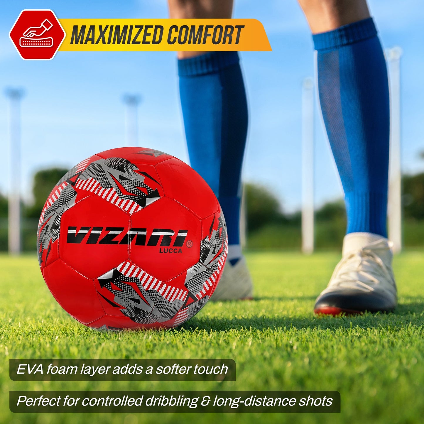 Lucca Soccer Ball-Red