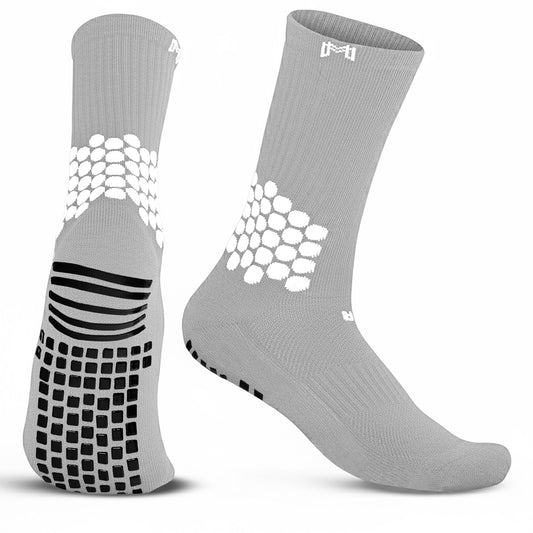 Grip Socks w/ Cushioned Ankle Protection (GREY)