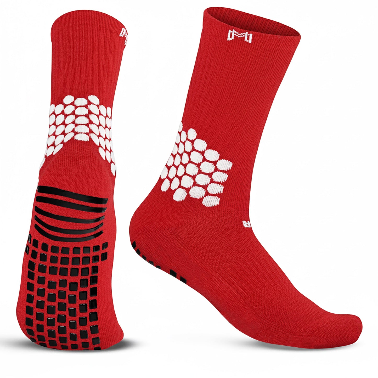 Grip Socks w/ Cushioned Ankle Protection (RED)