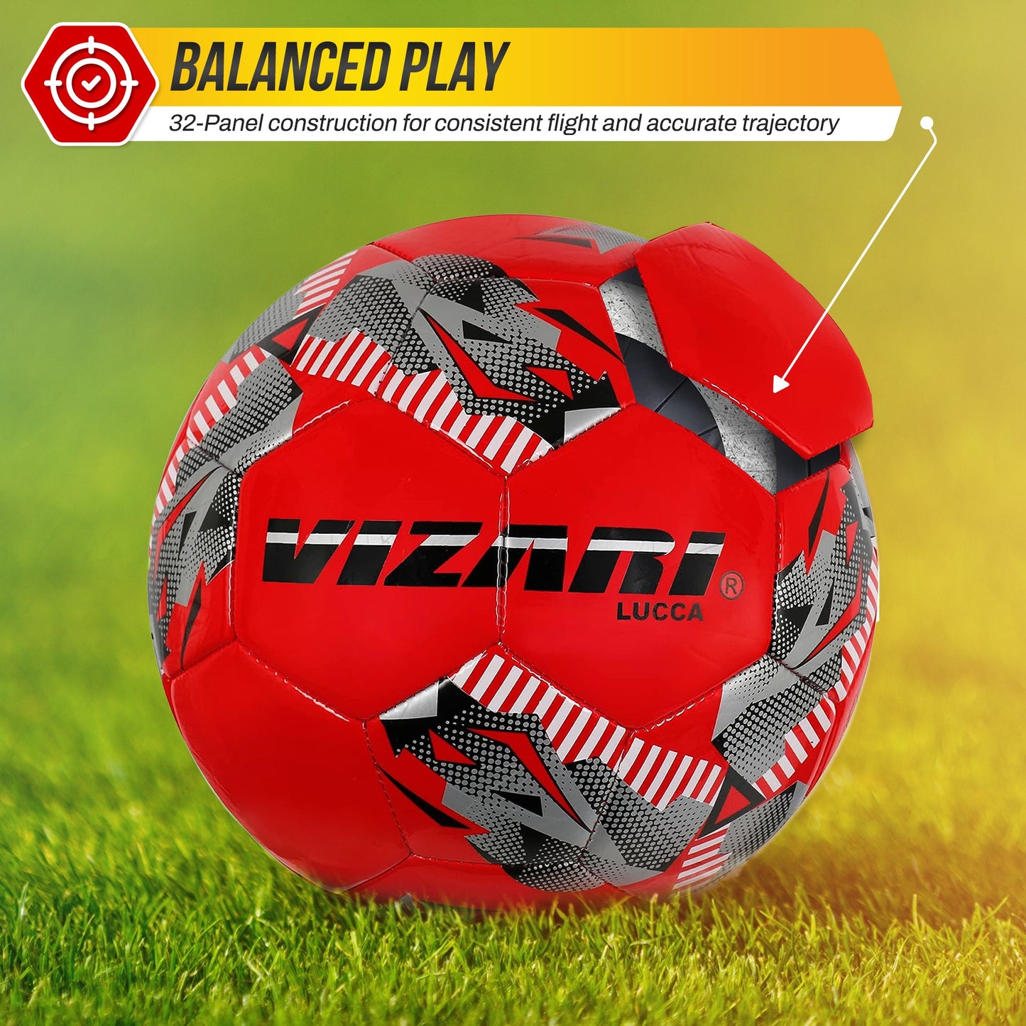 Lucca Soccer Ball-Red