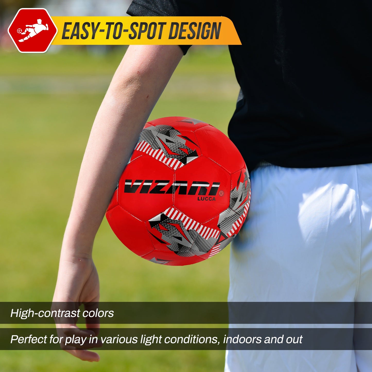 Lucca Soccer Ball-Red