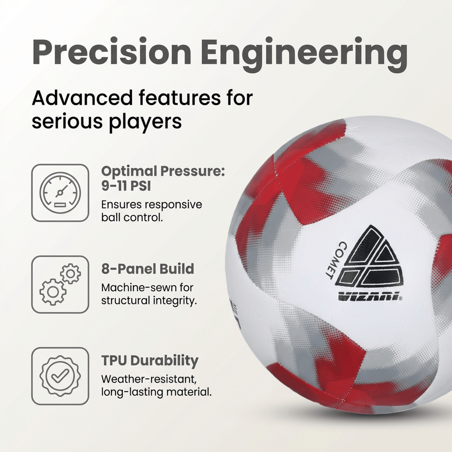 Comet Soccer Ball - Red
