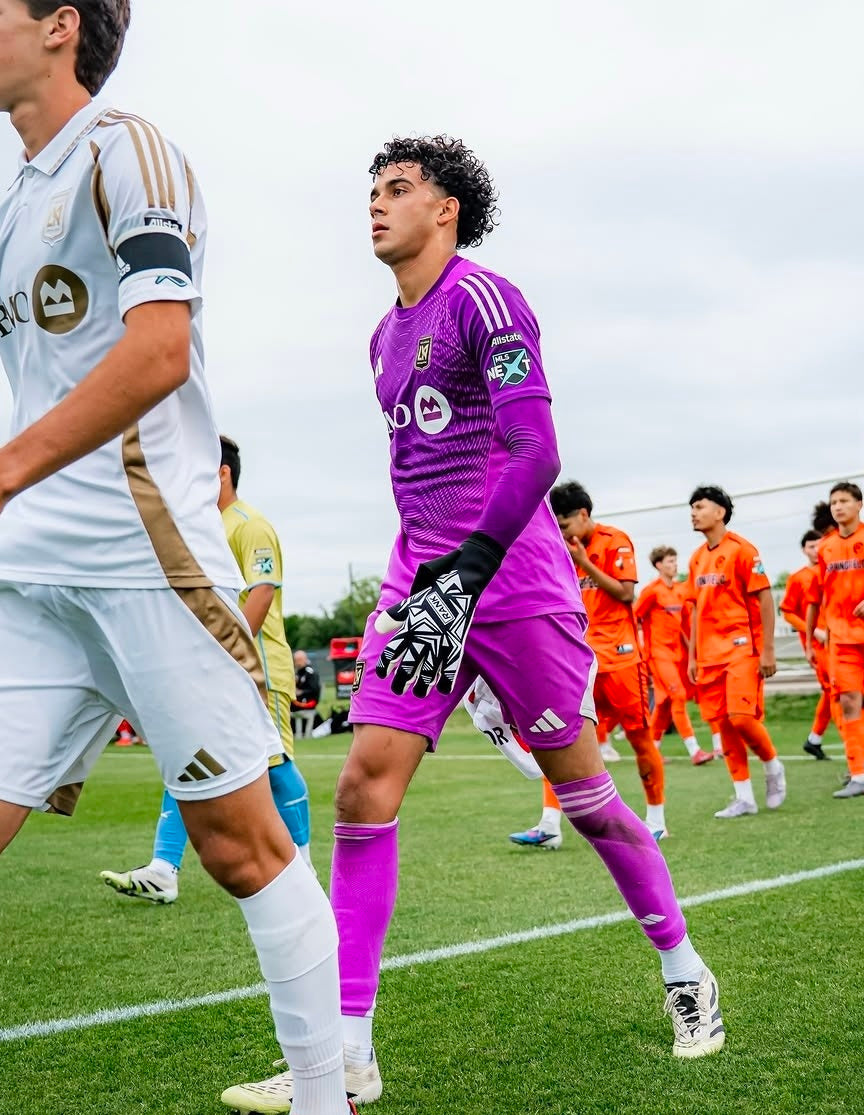 Image of James Romero at 2026 MLS Next Flex wearing RANK Goalkeeping gloves