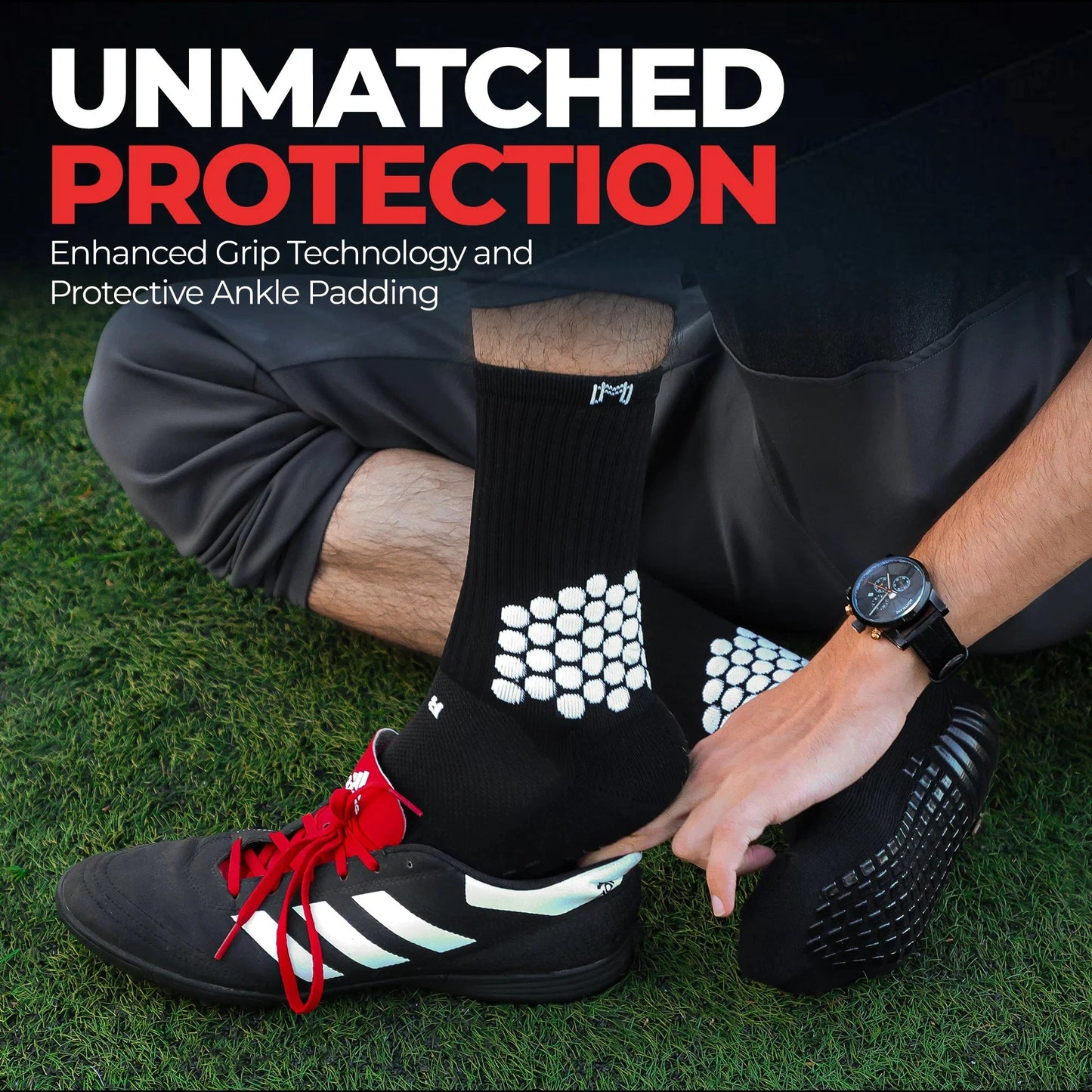 MEDICAPTAIN Grip Socks With Cushioned Ankle Protection
