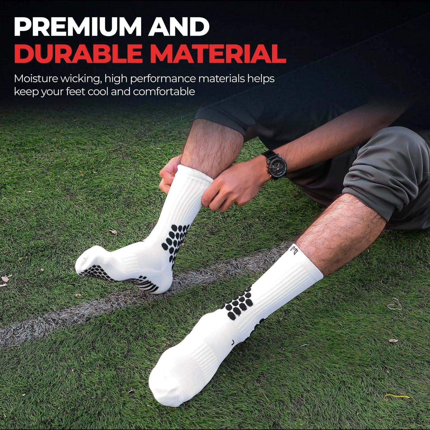 MEDICAPTAIN Grip Socks With Cushioned Ankle Protection