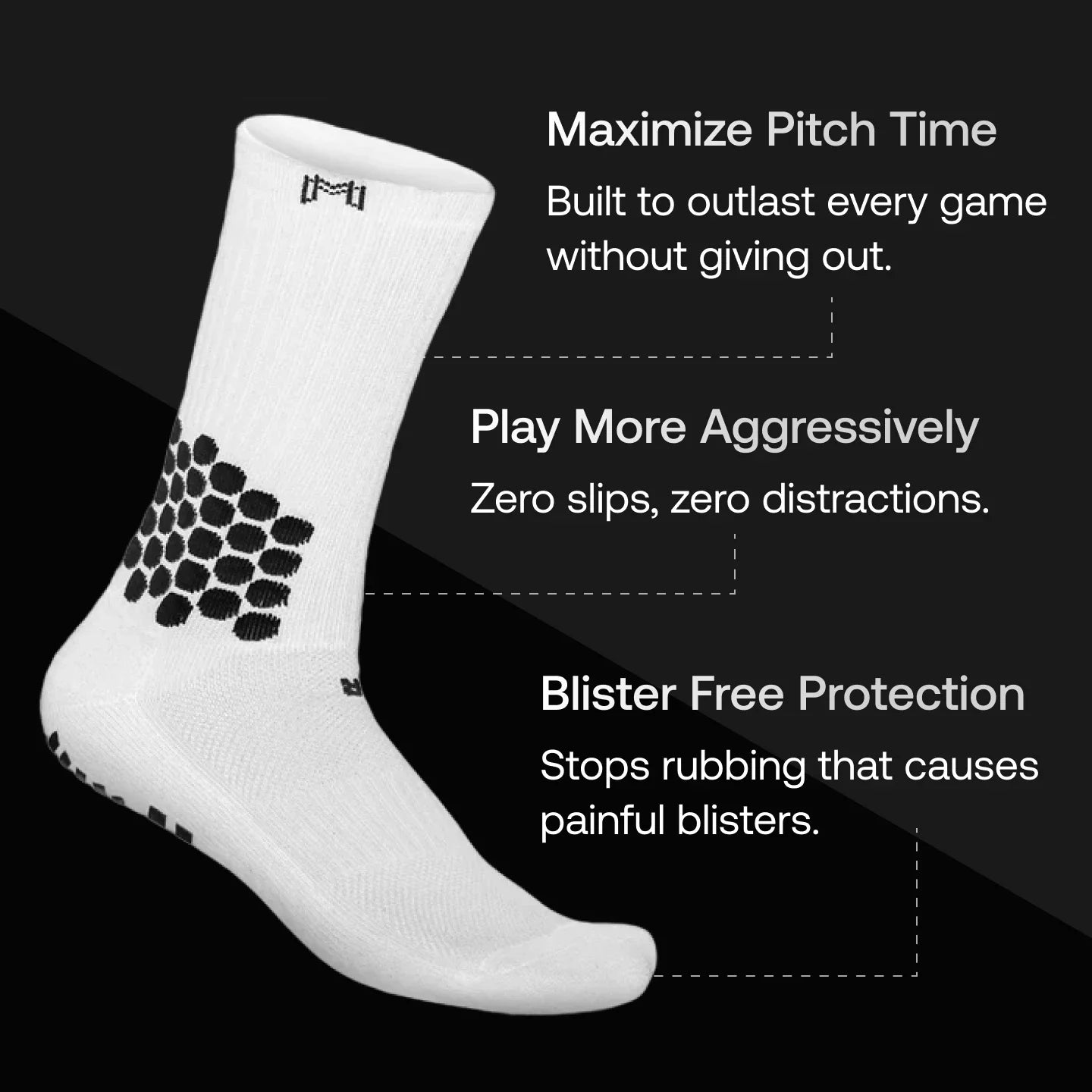 Grip Socks w/ Cushioned Ankle Protection (WHITE)
